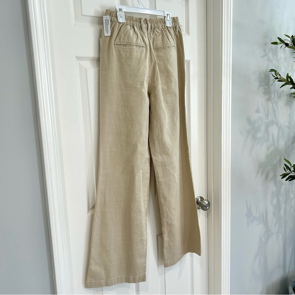 NWT Arizona Women Junior Wide Leg Khaki Tan Pants Sz 0 Classic Pocket Uniform - Picture 7 of 12